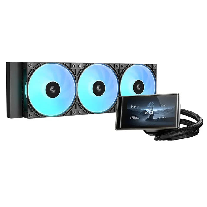 Deepcool LT360 Vision ARGB 360mm 4.5in LCD AIO Liquid CPU Cooler - Black