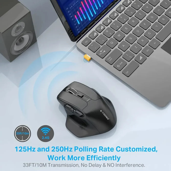 E-Yooso X31 Large Wireless Mouse - Black