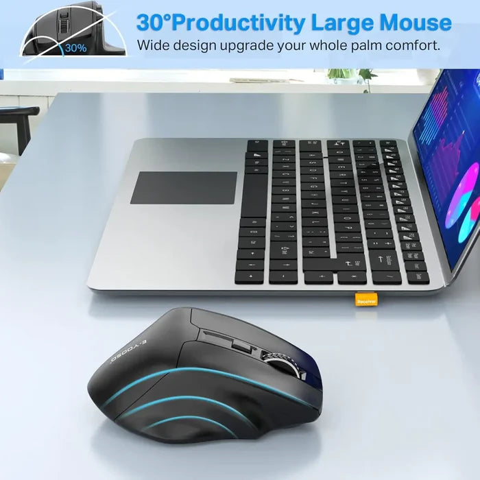 E-Yooso X31 Large Wireless Mouse - Black