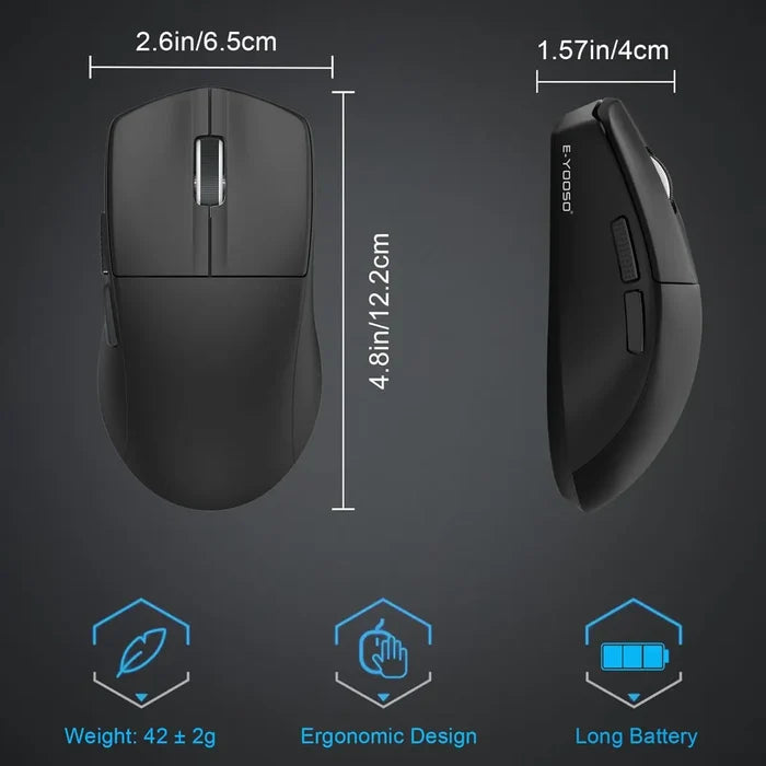 E-Yooso X44 Tri-mode Lightweight Gaming Mouse - Black