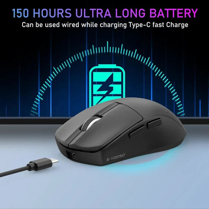 E-Yooso X44 Tri-mode Lightweight Gaming Mouse - Black