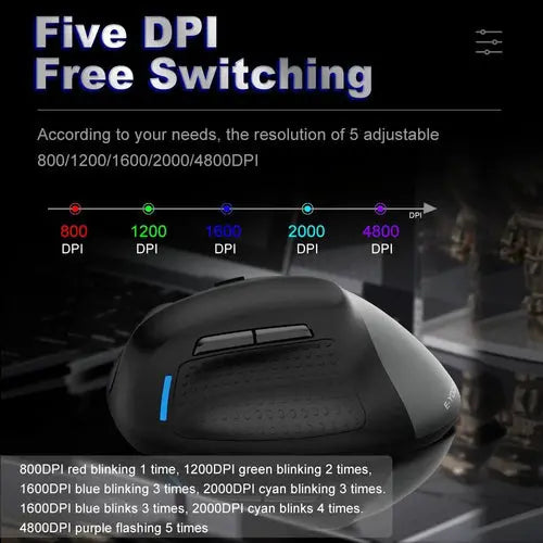 E-Yooso X45 Ergonomic Wireless Vertical Mouse - Black