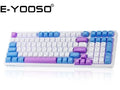 E-Yooso Z-99 RGB 99-Keys Silverwood Switch Wireless Mechanical Keyboard - White/Purple/Blue