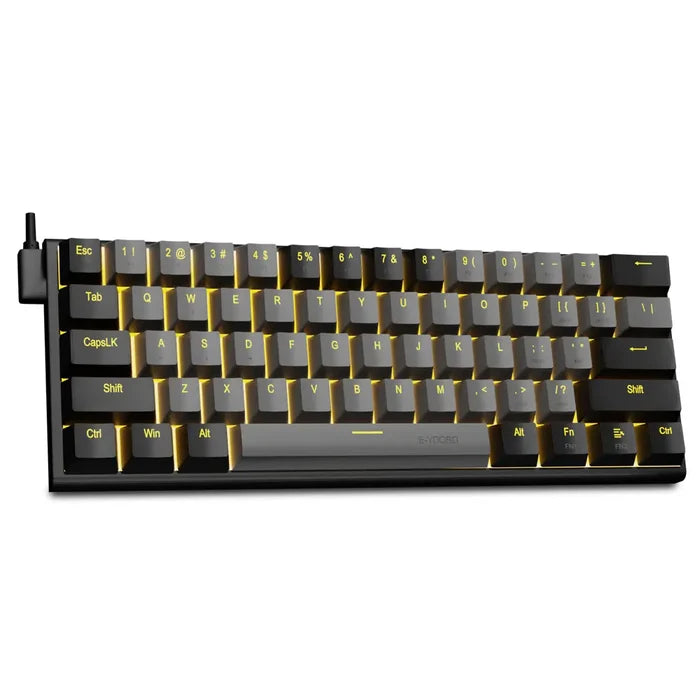 E-Yooso Z11 USB 60% Mini Mechanical Gaming Wired Keyboard -  Black Grey, Blue Switch