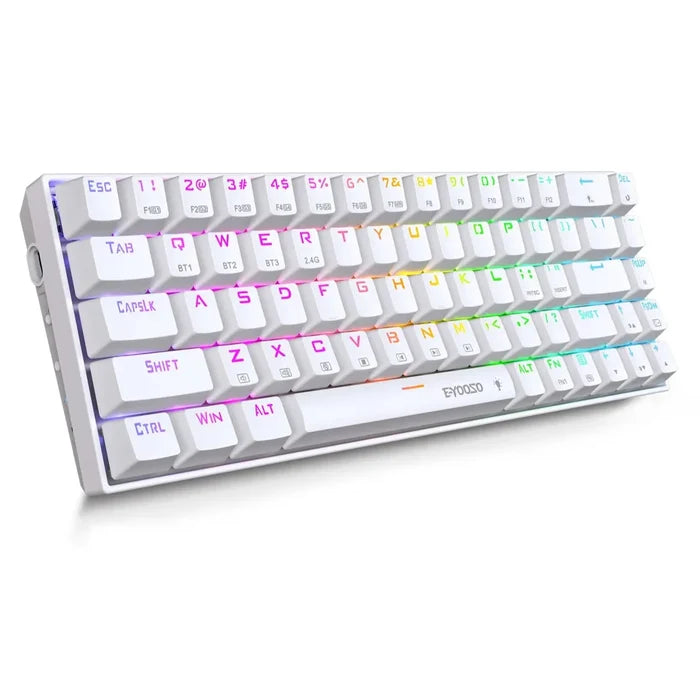 E-Yooso Z686 68 Keys USB Type-C Wired Mechanical Keyboard - White, Red Switches