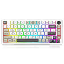 E-Yooso Z82 Tri-Mode Wireless Gaming Keyboard - White/Grey/Black