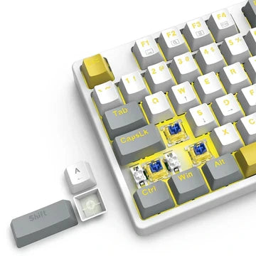 E-Yooso Z87 Wired 87 Key Mechanical Gaming Keyboard - White/Gray