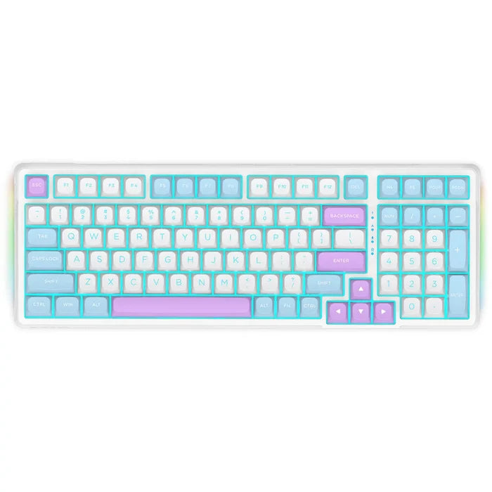 E-Yooso Z99 Wireless Tri-Mode Bluetooth Mechanical Keyboard - White/Purple/Blue