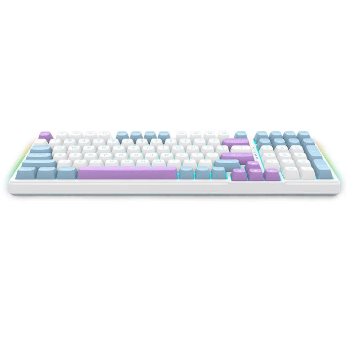 E-Yooso Z99 Wireless Tri-Mode Bluetooth Mechanical Keyboard - White/Purple/Blue