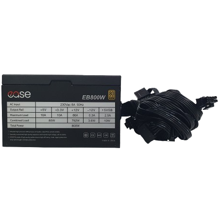 Ease EB800 800W 80 Plus Bronze Power Supply - PakByte Computers