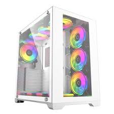 Ease EC125W Premium Mid-Tower ATX Gaming PC Case - White - PakByte Computers