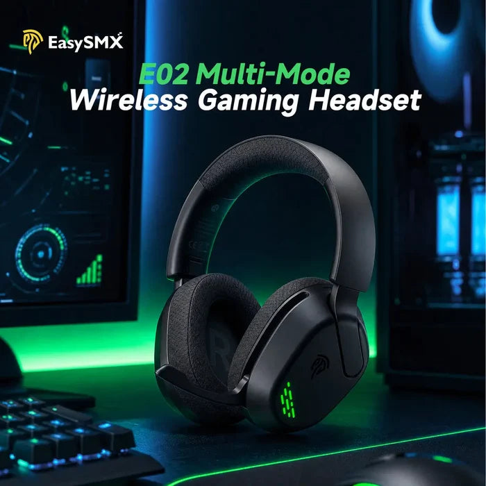 EasySMX E02 Multi-Mode Wireless Tri-Mode Gaming Headset - Black