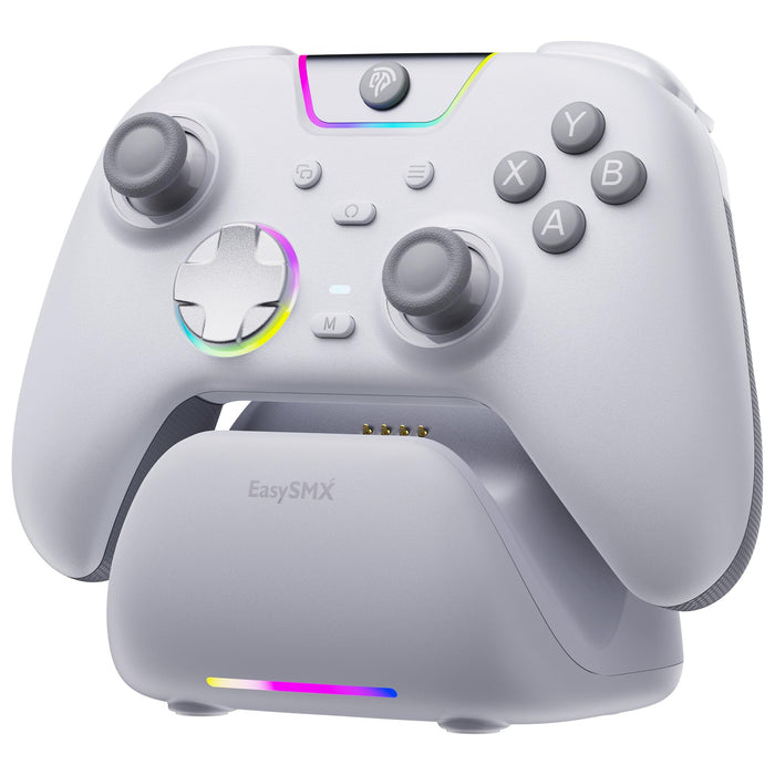 EasySMX X05 Pro Multiplatform Wireless Gaming Controller with Charging Dock - White