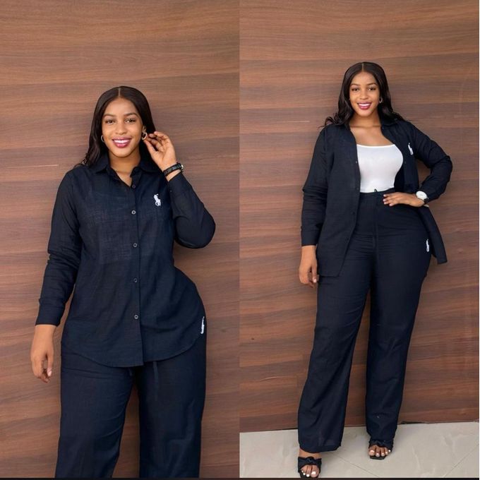 Elegant Relaxed Two-Piece Outfit – Multicolor