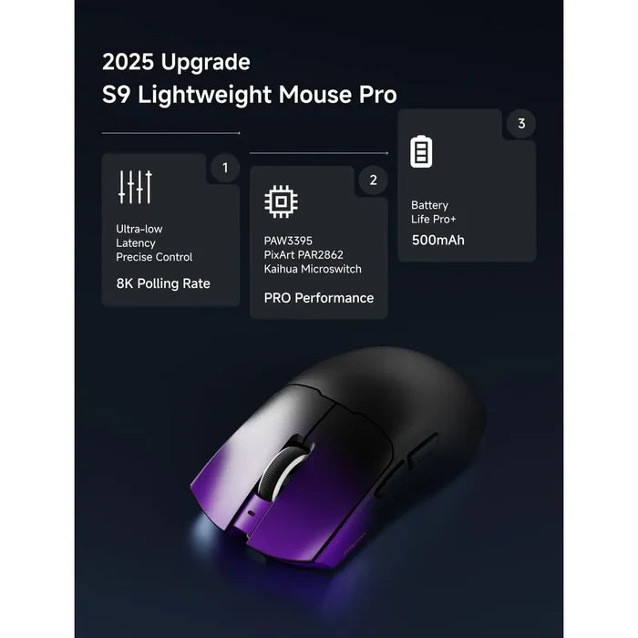 Eweadn S9 Pro Wireless Gaming Mouse - Purple