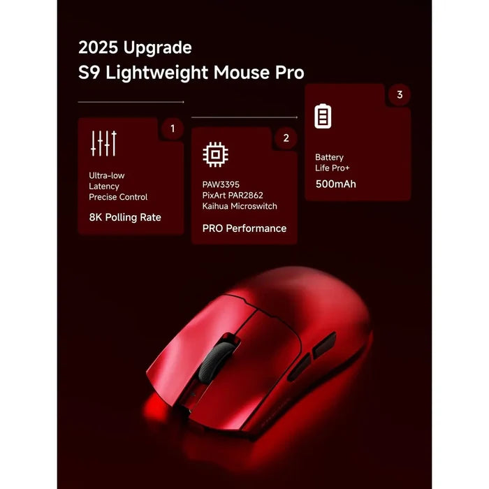 Eweadn S9 Ultra Wireless Gaming Mouse - Red