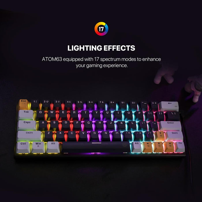 Fantech Atom 63 Mizu Edition RGB Mechanical Gaming Keyboard - Sky Blue (Red Switches)