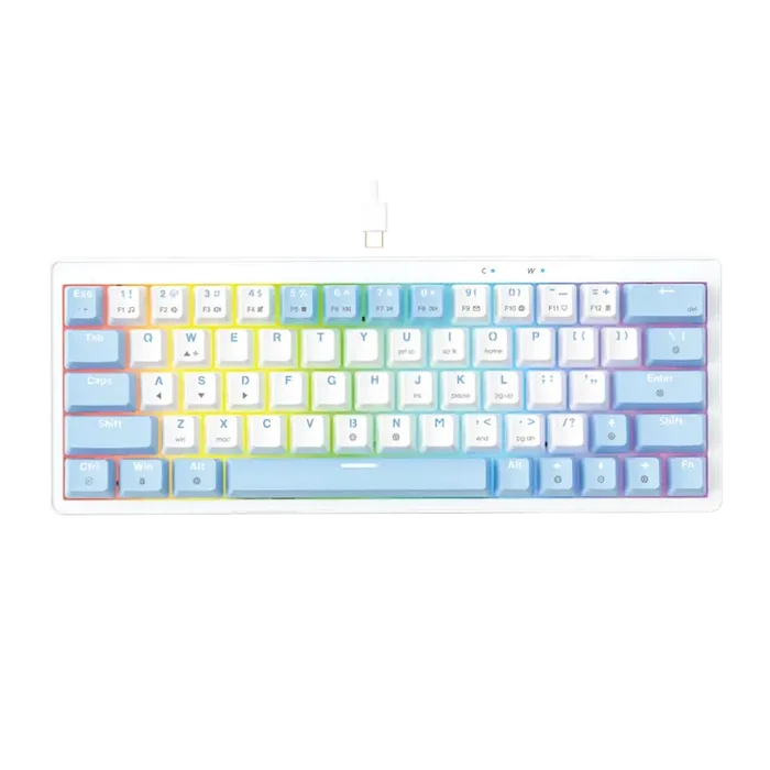 Fantech Atom X63 MK611 AME Edition RGB Mechanical Gaming Keyboard - White (Taro Switch)