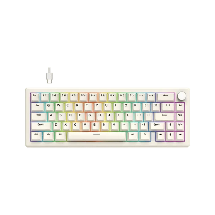 Fantech Atom X66 MK614 Retro Edition RGB Mechanical Gaming Keyboard - Beige (Ice Apricot Switch)