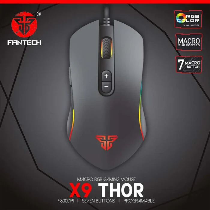 Fantech Thor X9 Wired Gaming Mouse - Black