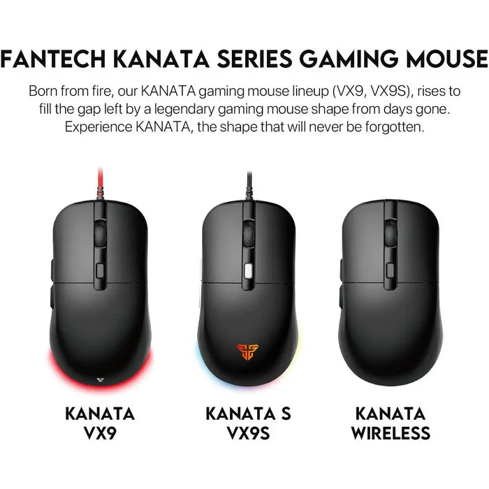 Fantech VX9S Kanata S Wired Gaming Mouse - Black