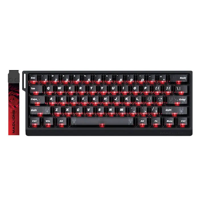 FGG Madlions MAD60 HE Flagship V2 60% Wired, Magnetic Switch Gaming Keyboard - Transparent Black Frosted - PakByte Computers