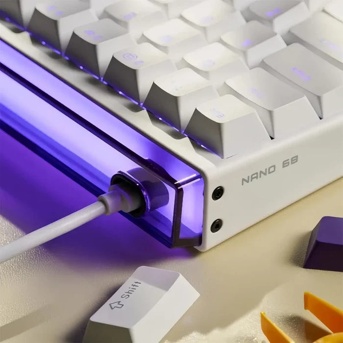 FGG MadLions Nano68 Rapid Trigger RGB Gaming Keyboard - White Side Print - PakByte Computers