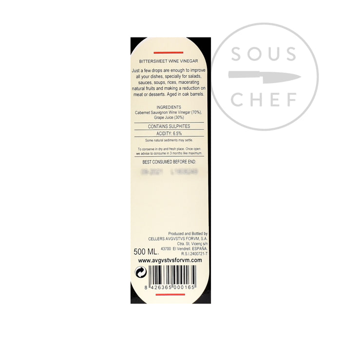 Forvm Cabernet Sauvignon Vinegar 500ml Ingredients Oils & Vinegars Spanish Food