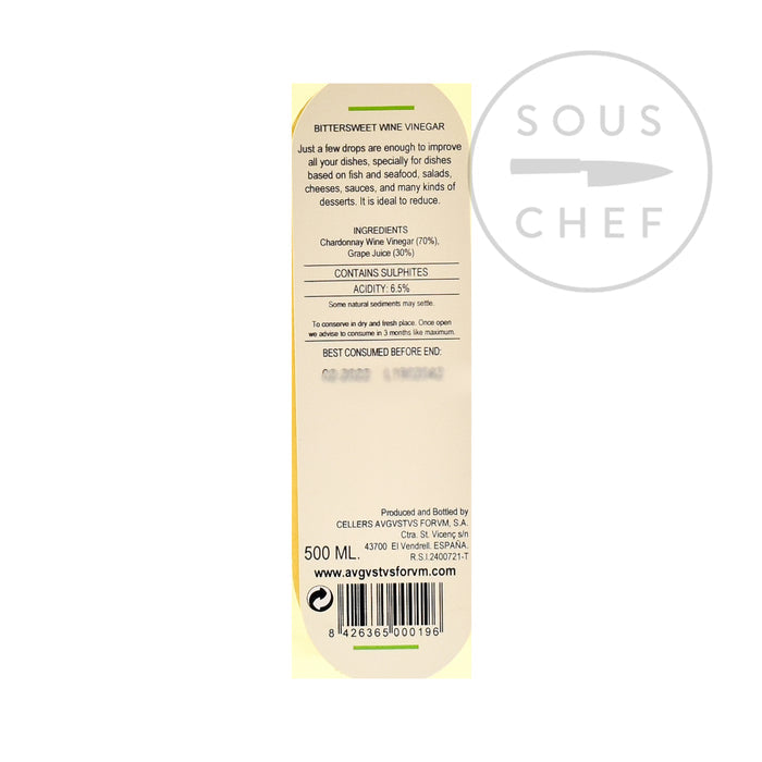 Forvm Chardonnay Vinegar 500ml Ingredients Oils & Vinegars Spanish Food