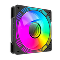 GameMax FN12A-C8I-R 120mm Reverse Fan Blades PC Case Fan - Black