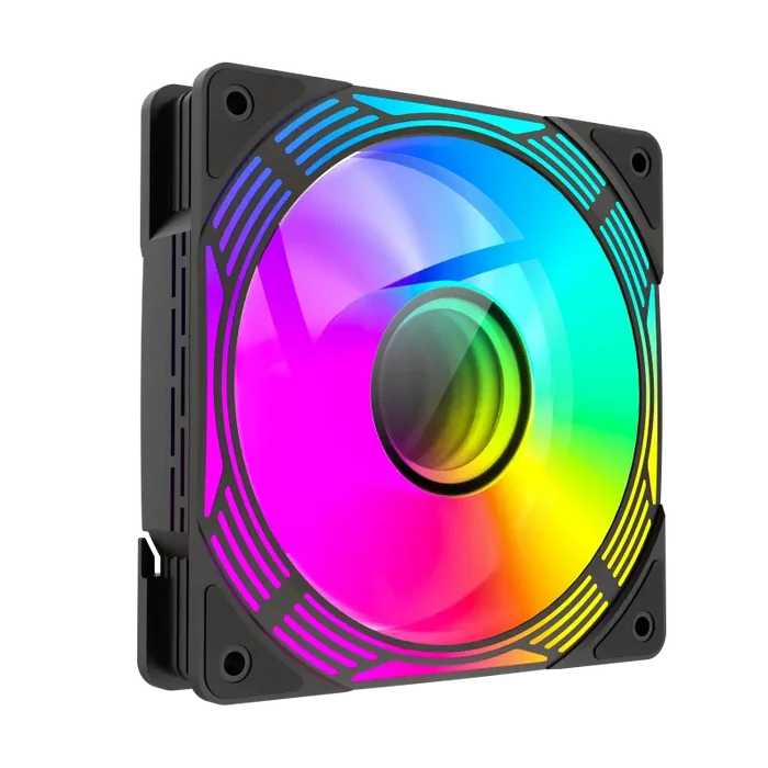 GameMax FN12A-C8I-R 120mm Reverse Fan Blades PC Case Fan - Black