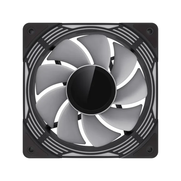 GameMax FN12A-C8I-R 120mm Reverse Fan Blades PC Case Fan - Black