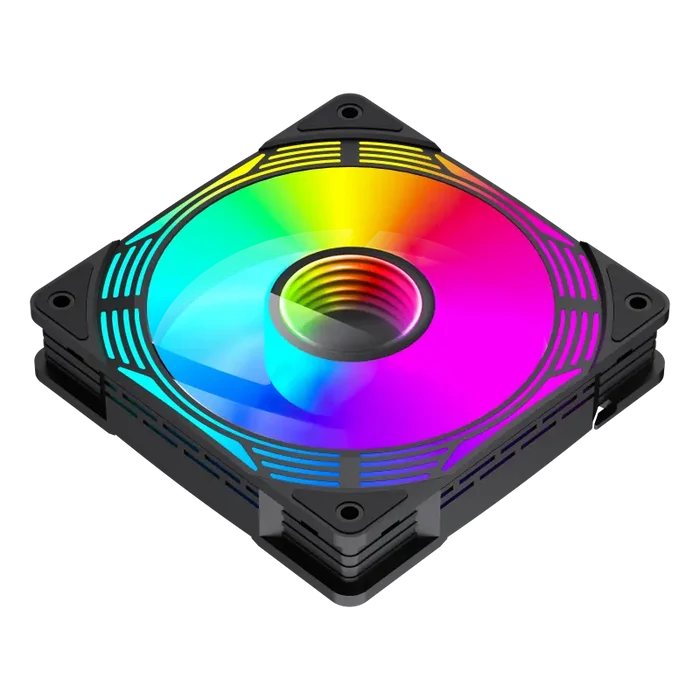 GameMax FN12A-C8I-R 120mm Reverse Fan Blades PC Case Fan - Black