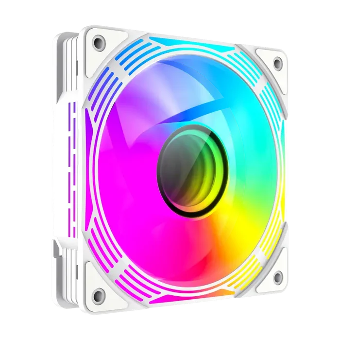 GameMax FN12A-C8I-RW 120mm Reverse Fan Blades PC Case Fan - White