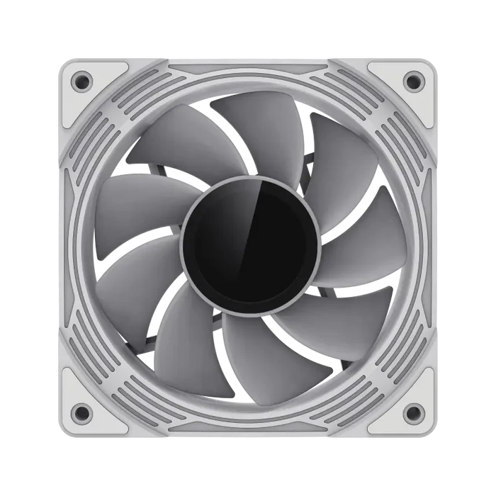 GameMax FN12A-C8I-RW 120mm Reverse Fan Blades PC Case Fan - White