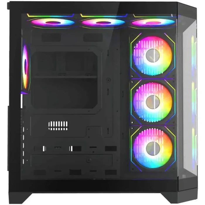 GameMax Hype-A BK Mid-Tower ATX Tempered Glass Computer Case - Black