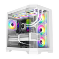 GameMax Hype-A Mid-Tower ATX Tempered Glass Computer Case - White