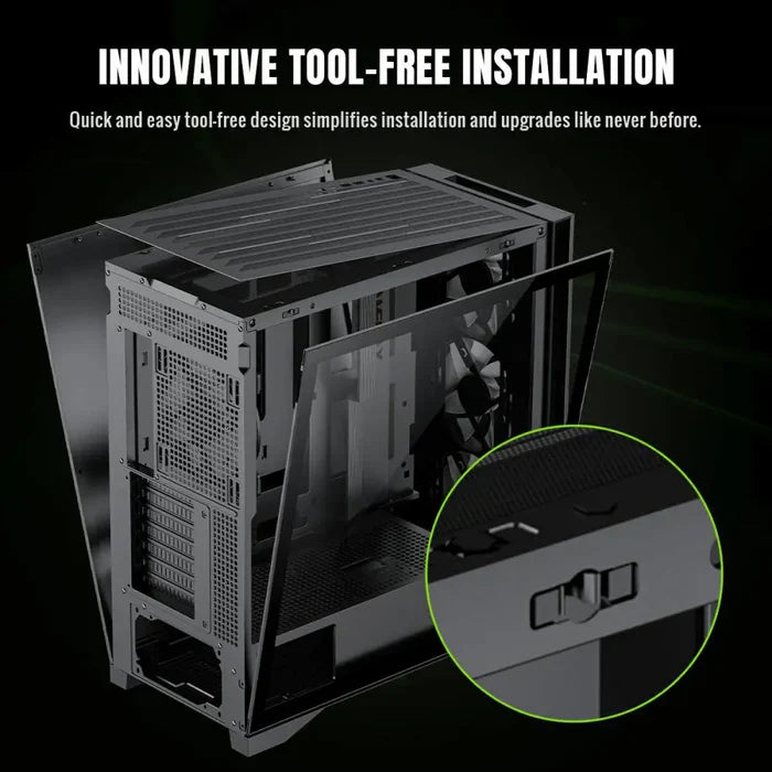 GameMax Leader 2 BK ARGB Mid-Tower eATX Gaming Case - Black