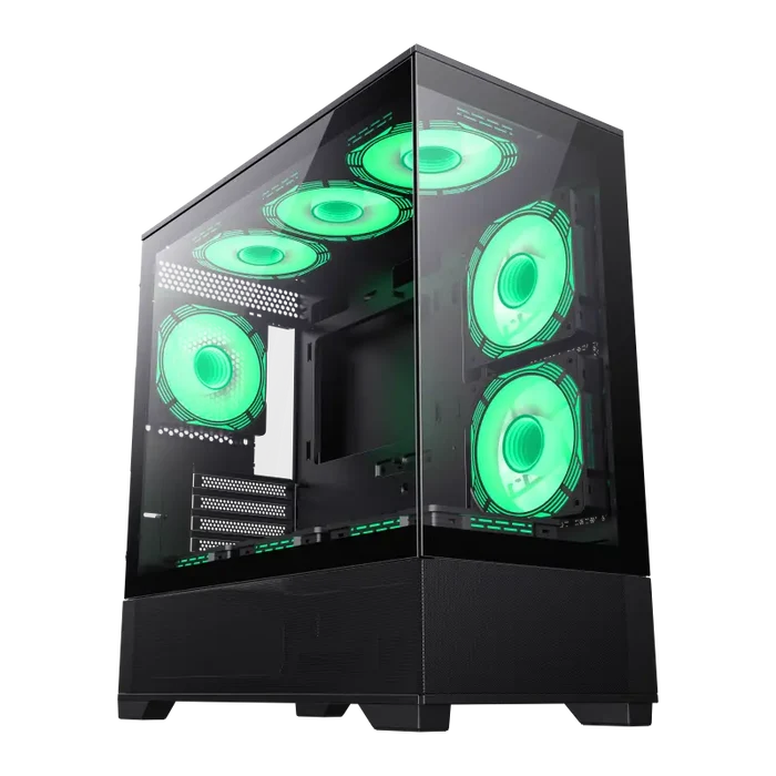 GameMax Vista MB Micro-ATX Tower PC Gaming Case - Black