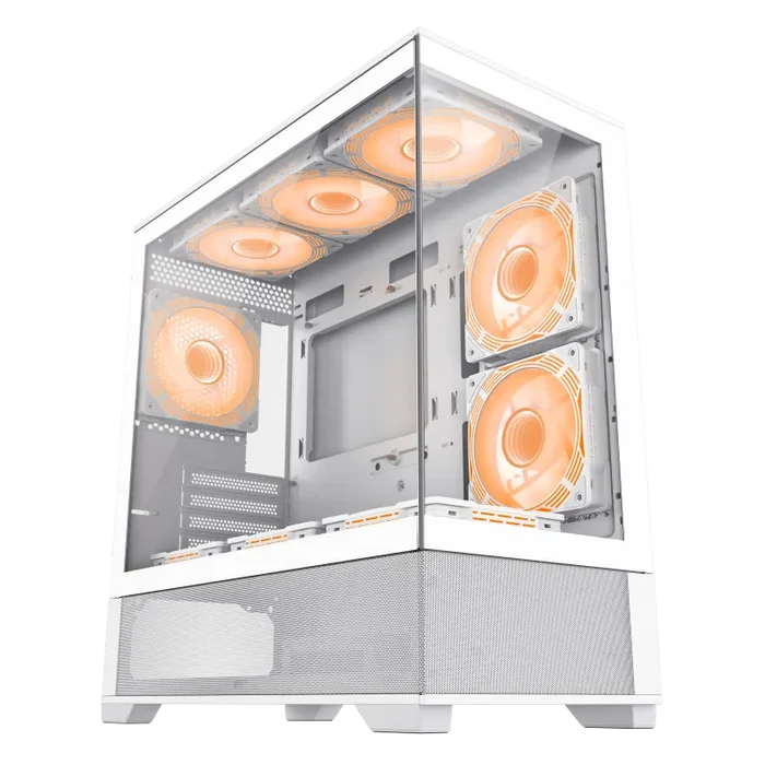 GameMax Vista MW Micro-ATX Tower PC Gaming Case - White