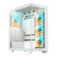 GIGABYTE C500 PANORAMIC STEALTH ICE ATX Mid Tower PC Gaming Case, Pre-installed 4x ARGB Fans – White