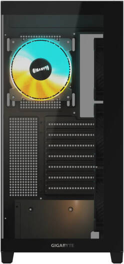 GIGABYTE C500 PANORAMIC STEALTH ICE ATX Mid Tower PC Gaming Case, Pre-installed 4x ARGB Fans – Black