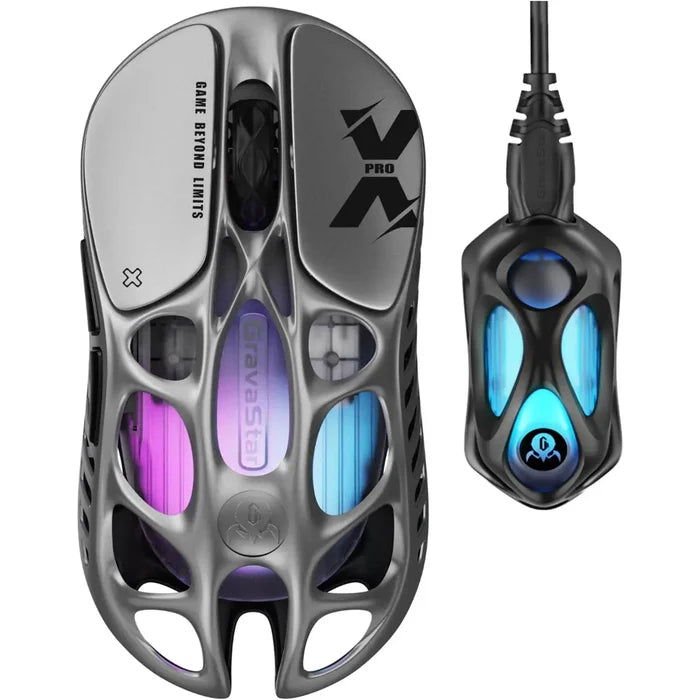 GravaStar Mercury X Pro Wireless Gaming Mouse - Interstellar Silver - PakByte Computers