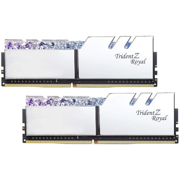 G.Skill 16GB DDR4 Trident Z Royal Silver (2x8GB) 3600MHz PC4-28800 CL18 1.35V Dual Channel Kit - PakByte Computers