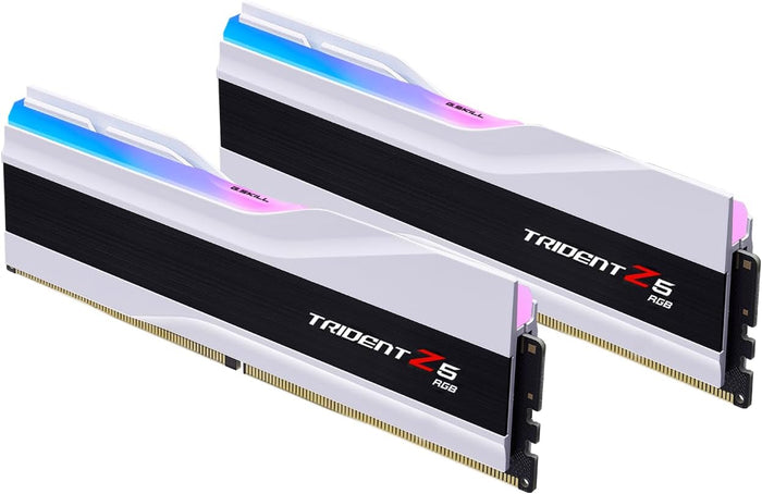 G.SKILL Trident Z5 RGB Series 32GB (2x16GB) DDR5 RAM 6000MHz (Intel XMP 3.0) Desktop Computer Memory UDIMM - Matte White - PakByte Computers