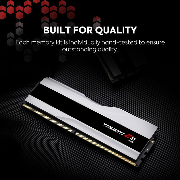 G.SKILL Trident Z5 RGB Series 32GB (2x16GB) DDR5 RAM 6000MHz (Intel XMP 3.0) Desktop Computer Memory UDIMM - Matte White - PakByte Computers