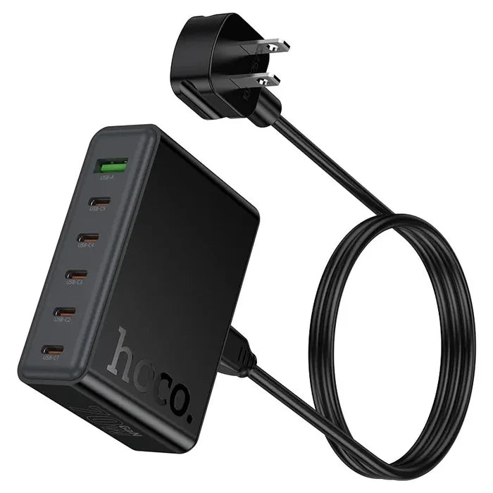 HOCO C152 – Modern PD70W 6-Port (5C1A) Desktop Charger