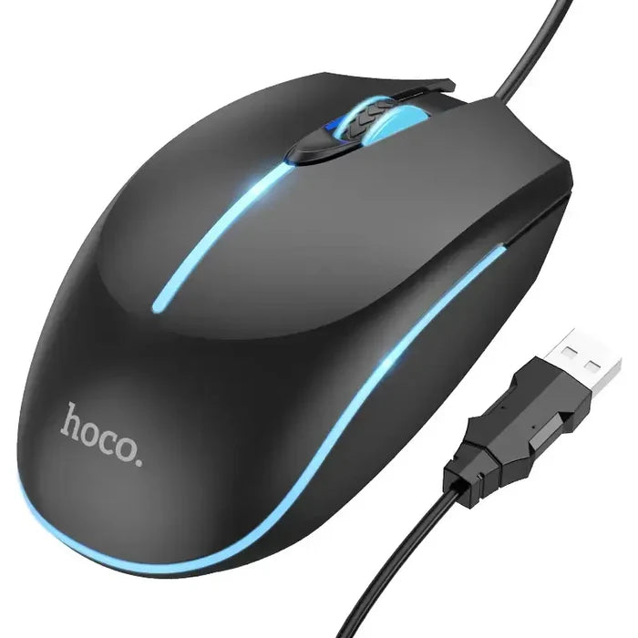 HOCO GM37 – Wonderful Gaming Luminous Wired Mouse - Black
