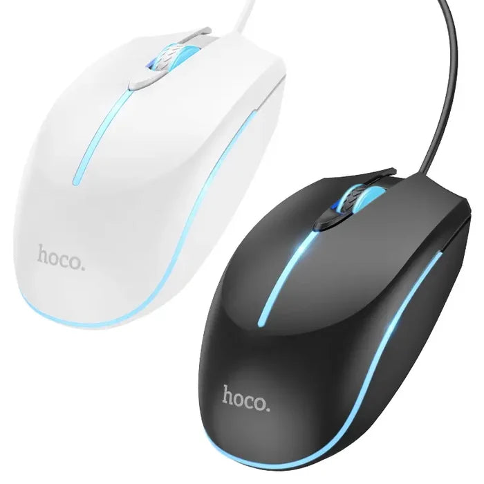 HOCO GM37 – Wonderful Gaming Luminous Wired Mouse - White