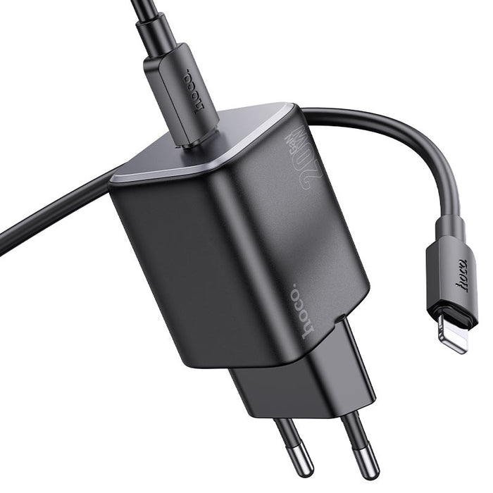 Hoco N40 Mighty Wall charger PD20W EU cable set - Black